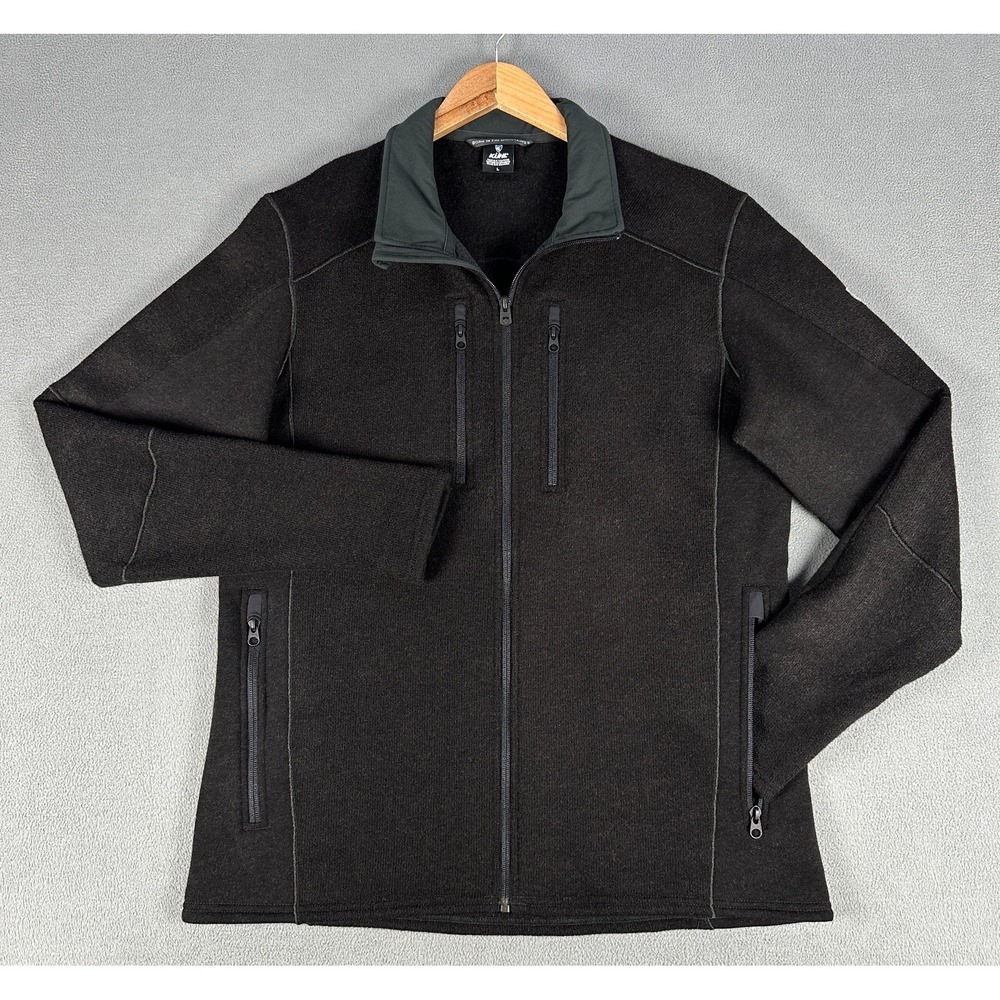 KUHL Jacket Large Charcoal Black Interceptr Full Zip Fleece Hybrid Performance